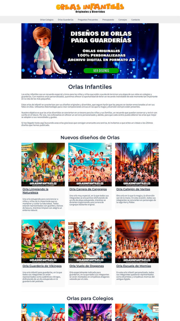 Página Web de ejemplo Orlas Infantiles