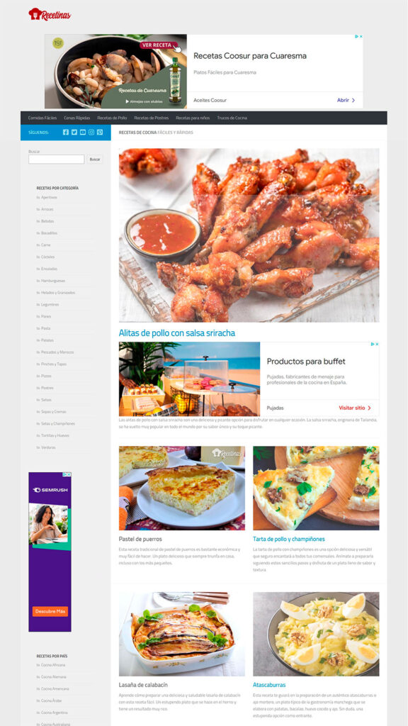 Página Web de ejemplo Recetinas